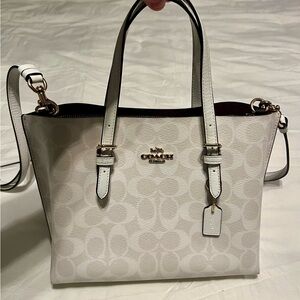 Coach Mollie 25 Tote in Signature White Canvas C4250